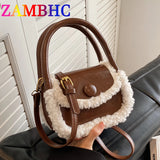 Winter Faux Fur Small Tote Bag for Women