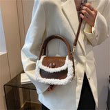 Winter Faux Fur Small Tote Bag for Women