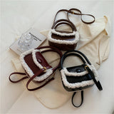 Winter Faux Fur Small Tote Bag for Women