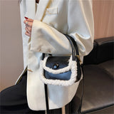 Winter Faux Fur Small Tote Bag for Women