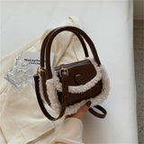 Winter Faux Fur Small Tote Bag for Women