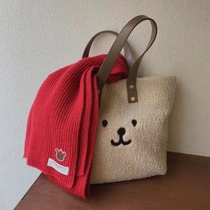 Winter Women Soft Plush Tote Bag Solid Ladies Furry Shopping Handbags