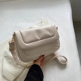 Winter Cotton Shoulder Bags for Women Space Down Feather Padded Messager Bag