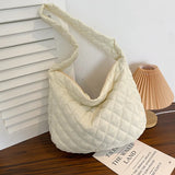 Winter Diamond Space Cotton Shoulder Bag for Women