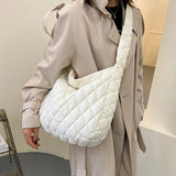 Winter Diamond Space Cotton Shoulder Bag for Women
