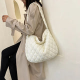 Winter Diamond Space Cotton Shoulder Bag for Women