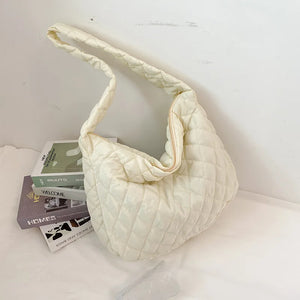 Winter Diamond Space Cotton Shoulder Bag for Women