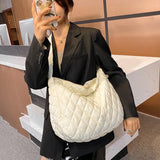 Winter Diamond ShoulderBag for Women Space Cotton Large Capacity Crossbody