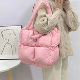 Winter Diamond Tote Bag Large Capacity Down Shoulder Handbag
