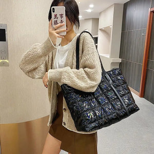 Women's Winter Down Bag Space Cotton Shoulder Handbag