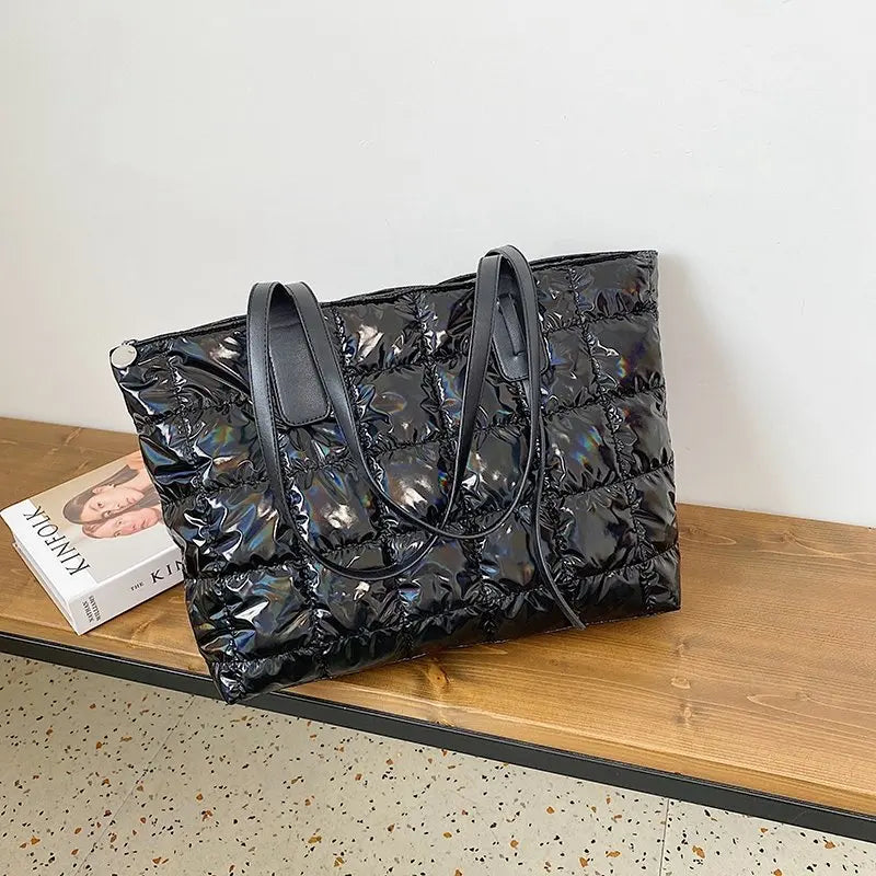 Women's Winter Down Bag Space Cotton Shoulder Handbag