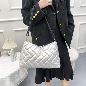 Winter Waterproof Soft Fluffy Down Shoulder Bag Women
