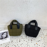 Winter Down Padded Handbags Cotton Quilting Shoulder Crossbody Bags for Women