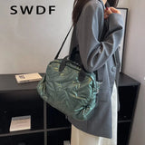 Winter Down Padded Tote Women Handbags Nylon Quilted Shoulder Bag