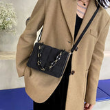Winter Chain Handbags For Women Square Female Pu Leather Shoulder Bag