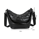 Women's Fluffy Down Crossbody Bag Solid Quilted Shoulder Tote
