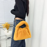 Winter Hobos Crossbody Bags for Women Faux Fur Ladies Tote Purse