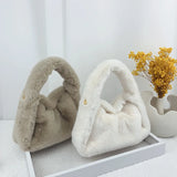 Winter Hobos Crossbody Bags for Women Faux Fur Ladies Tote Purse