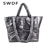 Winter Large Capacity Women Shoulder Bag Casual Tote Bag Down Ultralight Ladies