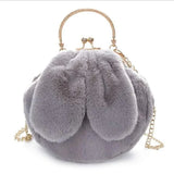 Winter Plush Handbags Shoulder Bag Rabbit Soft Warm Fur Bags Female Chain