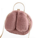 Winter Plush Handbags Shoulder Bag Rabbit Soft Warm Fur Bags Female Chain