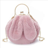 Winter Plush Handbags Shoulder Bag Rabbit Soft Warm Fur Bags Female Chain