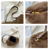 Winter Plush Shoulder Bag for Women Furry Totes Bag Ladies