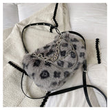 Winter Plush Underarm Shoulder Bag Chains Totes Bag Fur Crossbody Purse