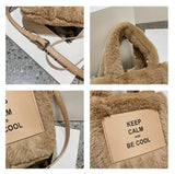 Winter Plush Shoulder Bag for Women Crossbody Small Handbag Clutch