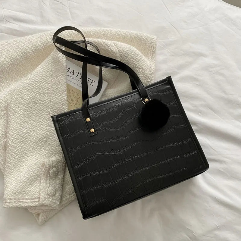 Winter Square Handbags For Women High Pu Leather Female Shoulder Bag Ladies Cros