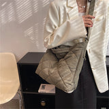 Winter Women's Commute Handbag Soft Nylon Padded Shoulder Crossbody Bags