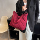 Winter Women's Commute Handbag Soft Nylon Padded Shoulder Crossbody Bags