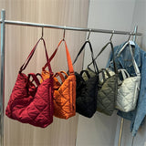 Winter Women's Commute Handbag Soft Nylon Padded Shoulder Crossbody Bags