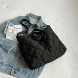 Winter Women's Commute Handbag Soft Nylon Padded Shoulder Crossbody Bags