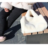Winter Women's Faux Fur Shoulder Bag Large Capacity Soft Plush Tote Bag