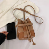 Women's Winter Woven Bucket Shoulder Bag Handbag