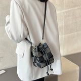 Women's Winter Woven Bucket Shoulder Bag Handbag