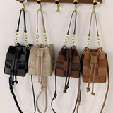 Women's Winter Woven Bucket Shoulder Bag Handbag