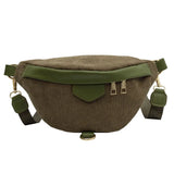 Winter Female Corduroy Fanny Pack Ladies Shoulder Crossbody Bag