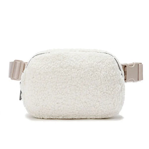 Winter Fleece Waist Bag Sport Fanny Pack Running Belt Pouch Zip Mobile Phone Bag