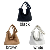 Winter Fluffy Plush Tote Bag for Women Laptop Handbag
