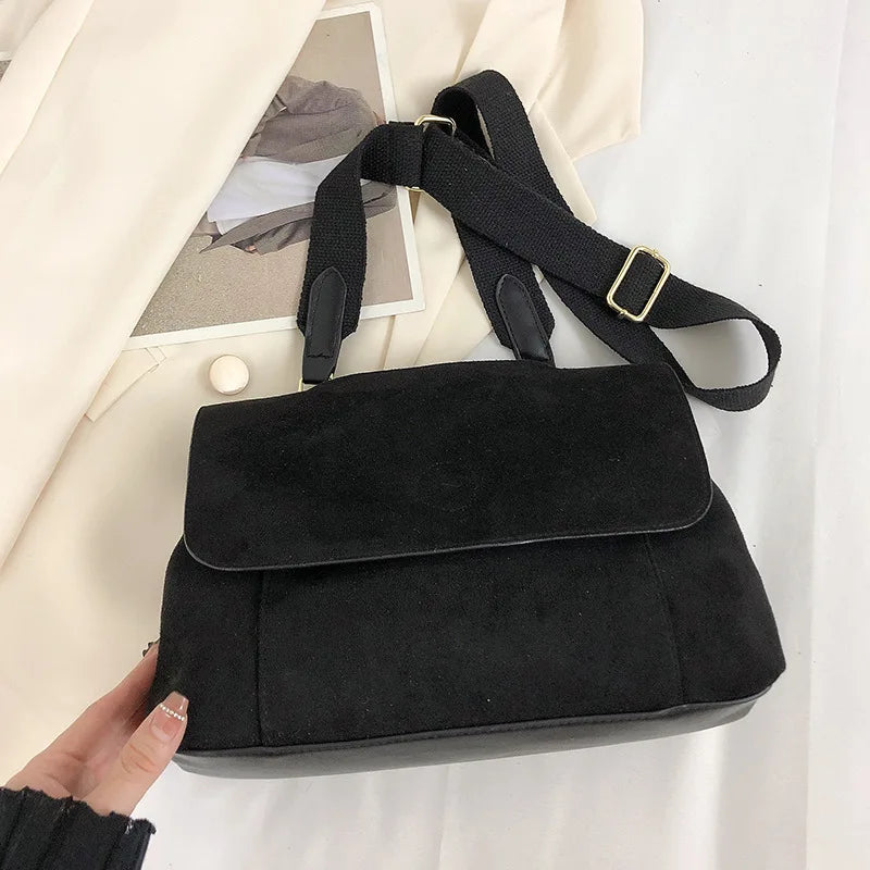 Winter Frosted Leather Messenger Bag
