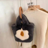 Winter Furry Bag Chain Cross Body Bucket Bag