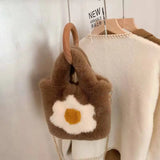Winter Furry Bag Chain Cross Body Bucket Bag