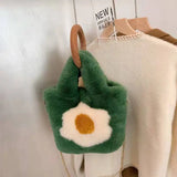Winter Furry Bag Chain Cross Body Bucket Bag