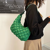 Winter Green Women's Padded Shoulder Bag High Nylon Fashionable Underarm Bag