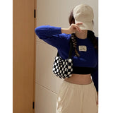 Winter Hairy Bag Female Versatile Lattice Underarm Handbag