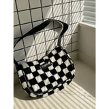 Winter Hairy Bag Female Versatile Lattice Underarm Handbag