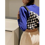 Winter Hairy Bag Female Versatile Lattice Underarm Handbag