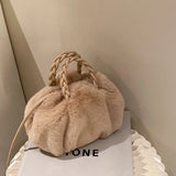 Women's Faux Fur Warm Hand Clutch Crossbody Shoulder Bags